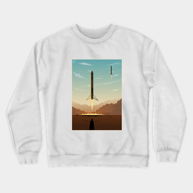 Falcon 9 heavy launch Square v.2 Crewneck Sweatshirt by Zakaria Azis